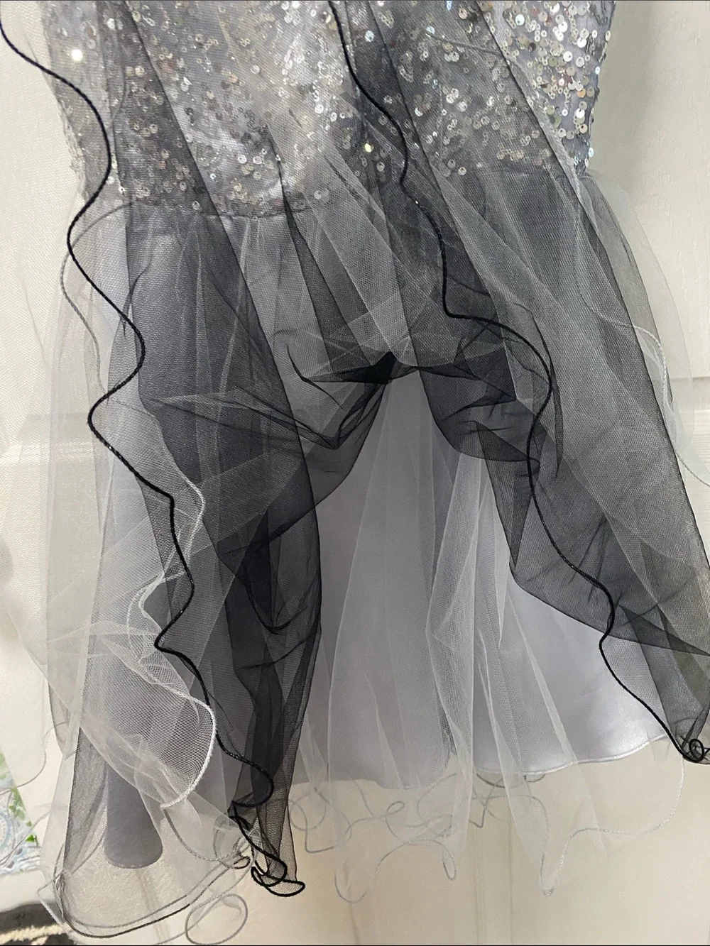 Sparkle Strapless Girls' Grey Sequin Tulle Dress